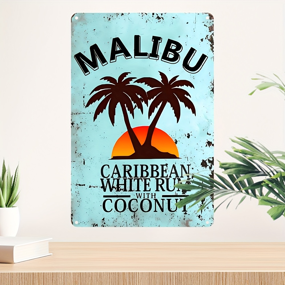 Vintage Lighting Decor - Vintage Malibu Coconut Rum Metal Sign