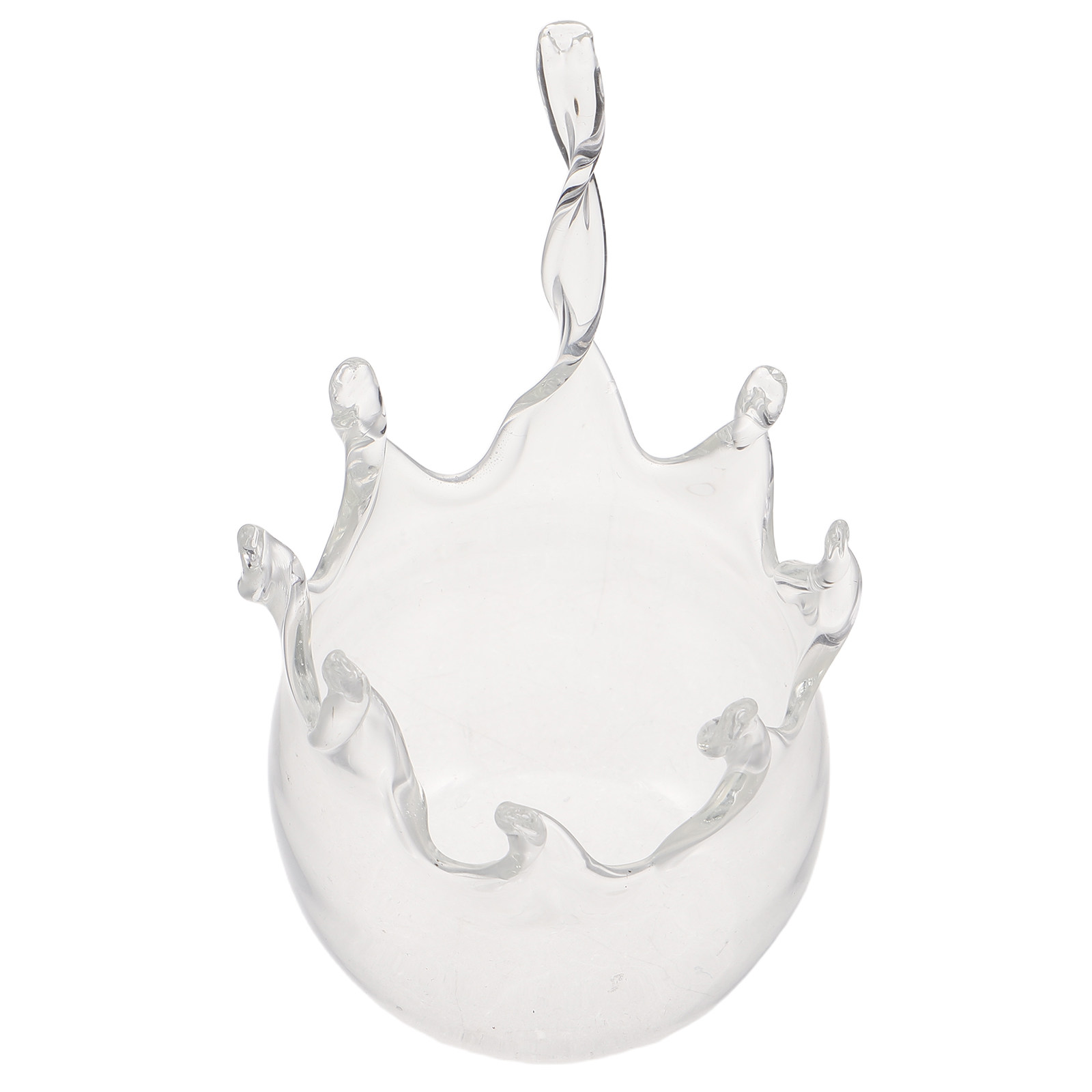 Lighting Decoration Stand - Crown Clear Glass Candlestick Holder Transparent