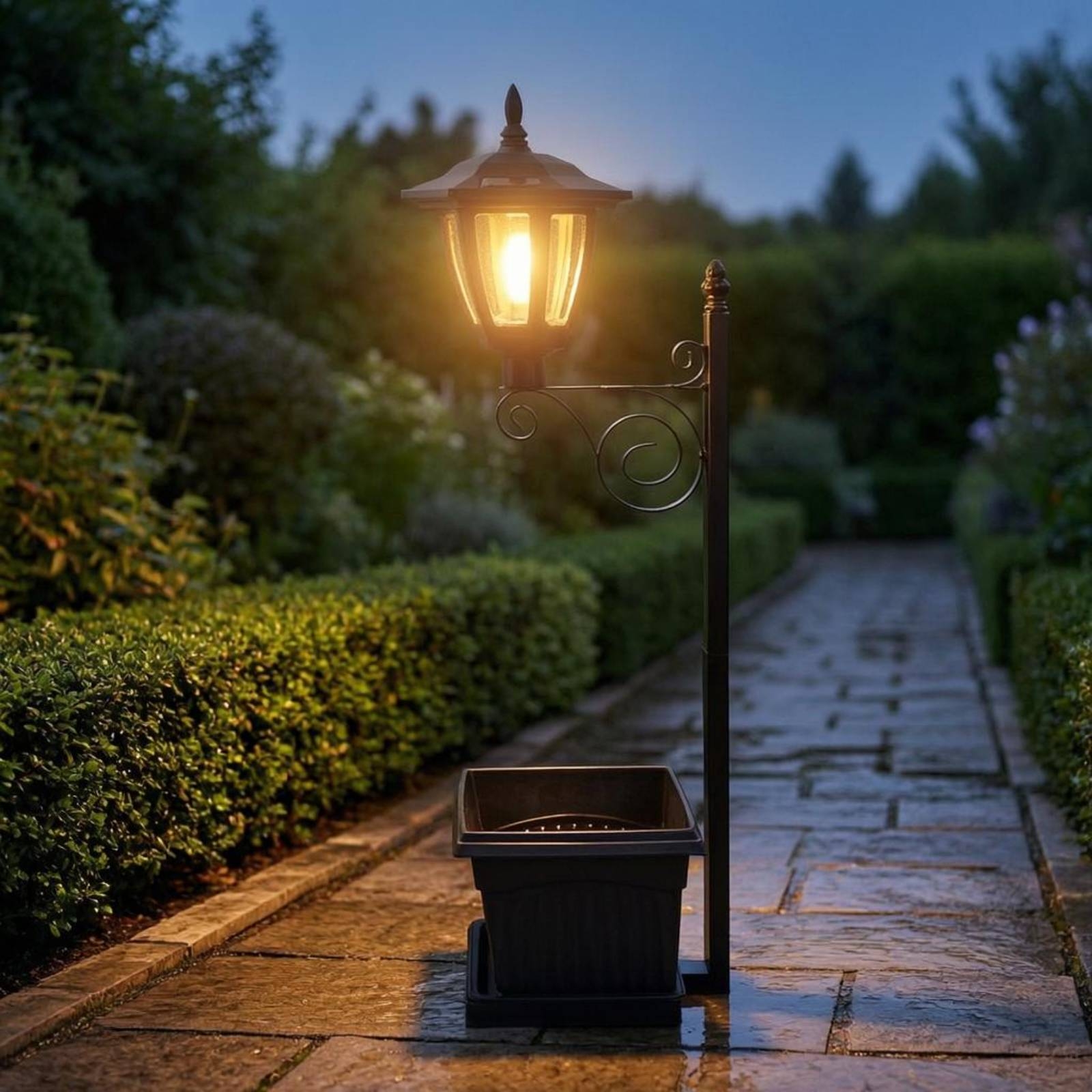 Solar Flower Pot Light Wrought - огляд і ціна Lighting Decor Outdoor