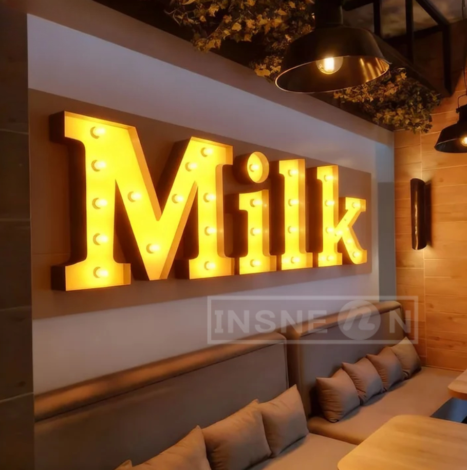 Custom Metal Vintage Light Bul - огляд і ціна Light Up Letters Marquee