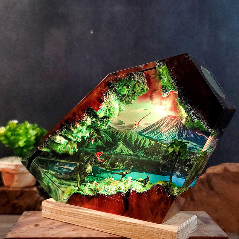 Table Resin Lamp Dinosaur Figu - огляд і ціна Lighting Table Decor