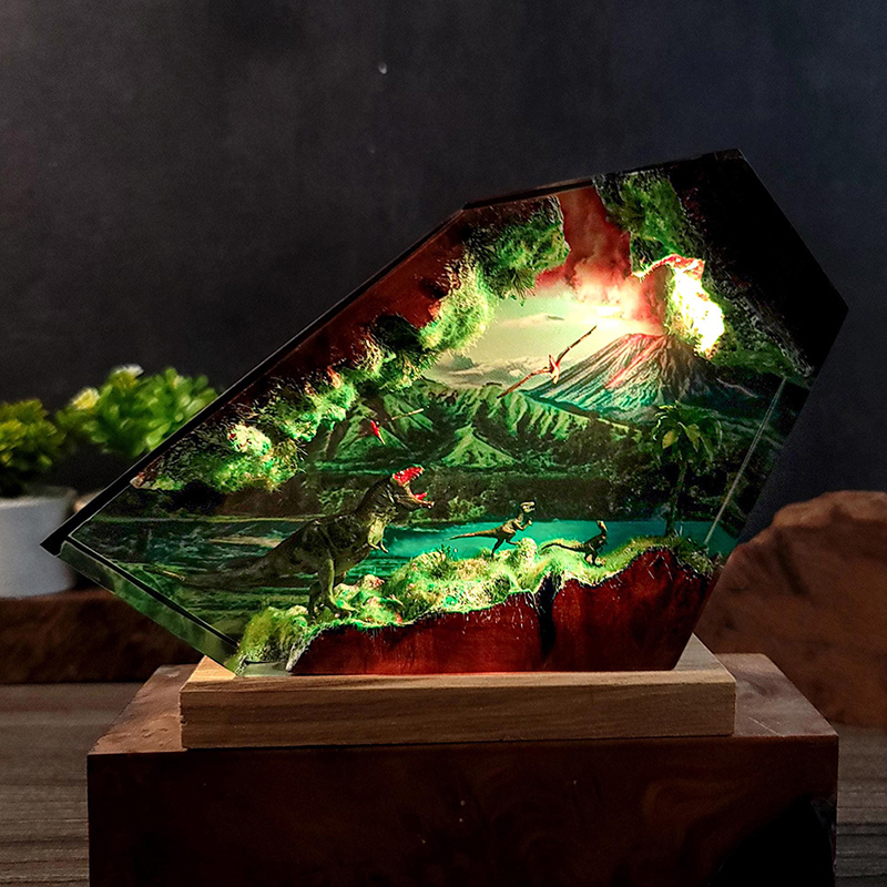 Table Resin Lamp Dinosaur Figu - огляд і ціна Lighting Table Decor