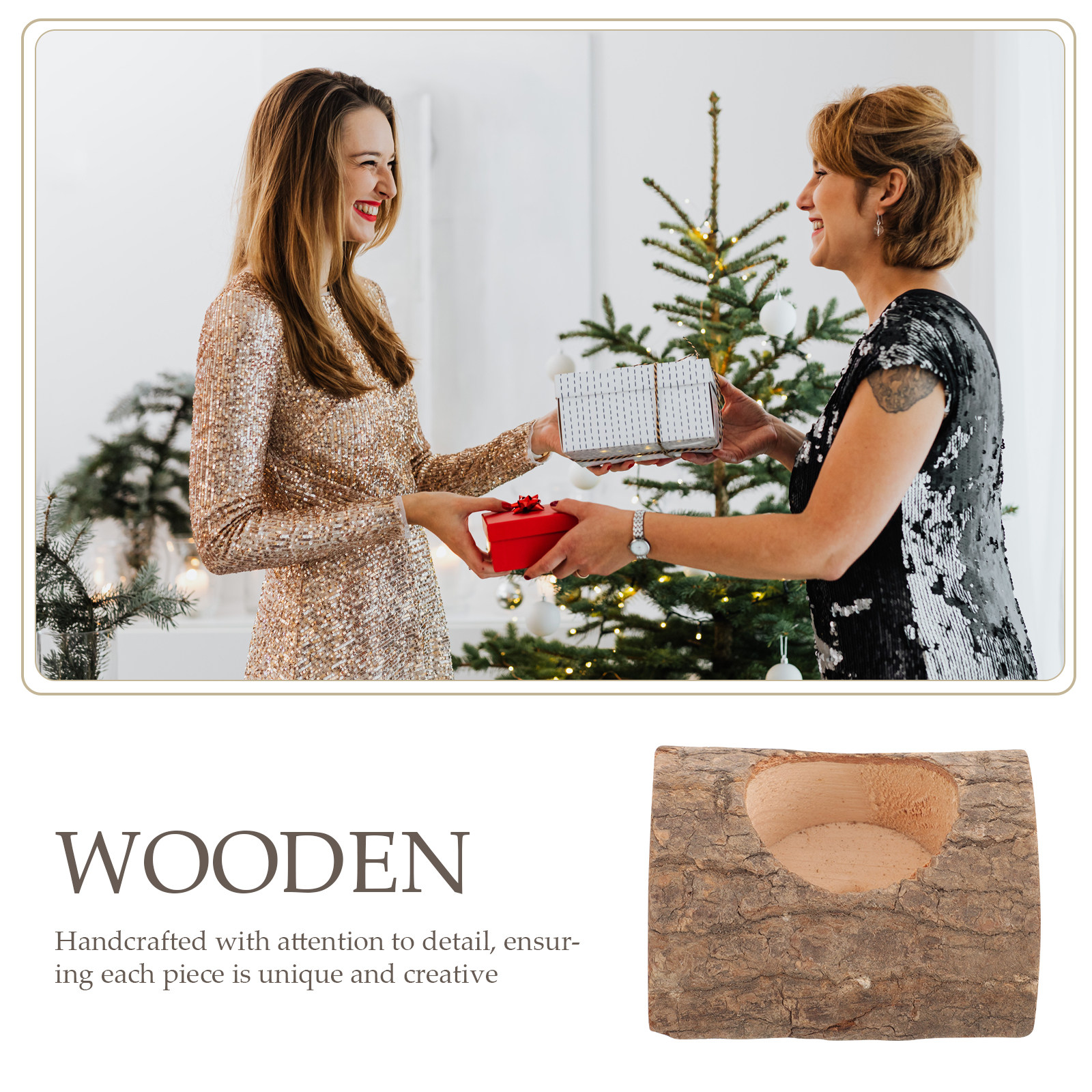 2Pcs Tree Bark Wood Holder Sol - огляд і ціна Lighting Decoration Stand
