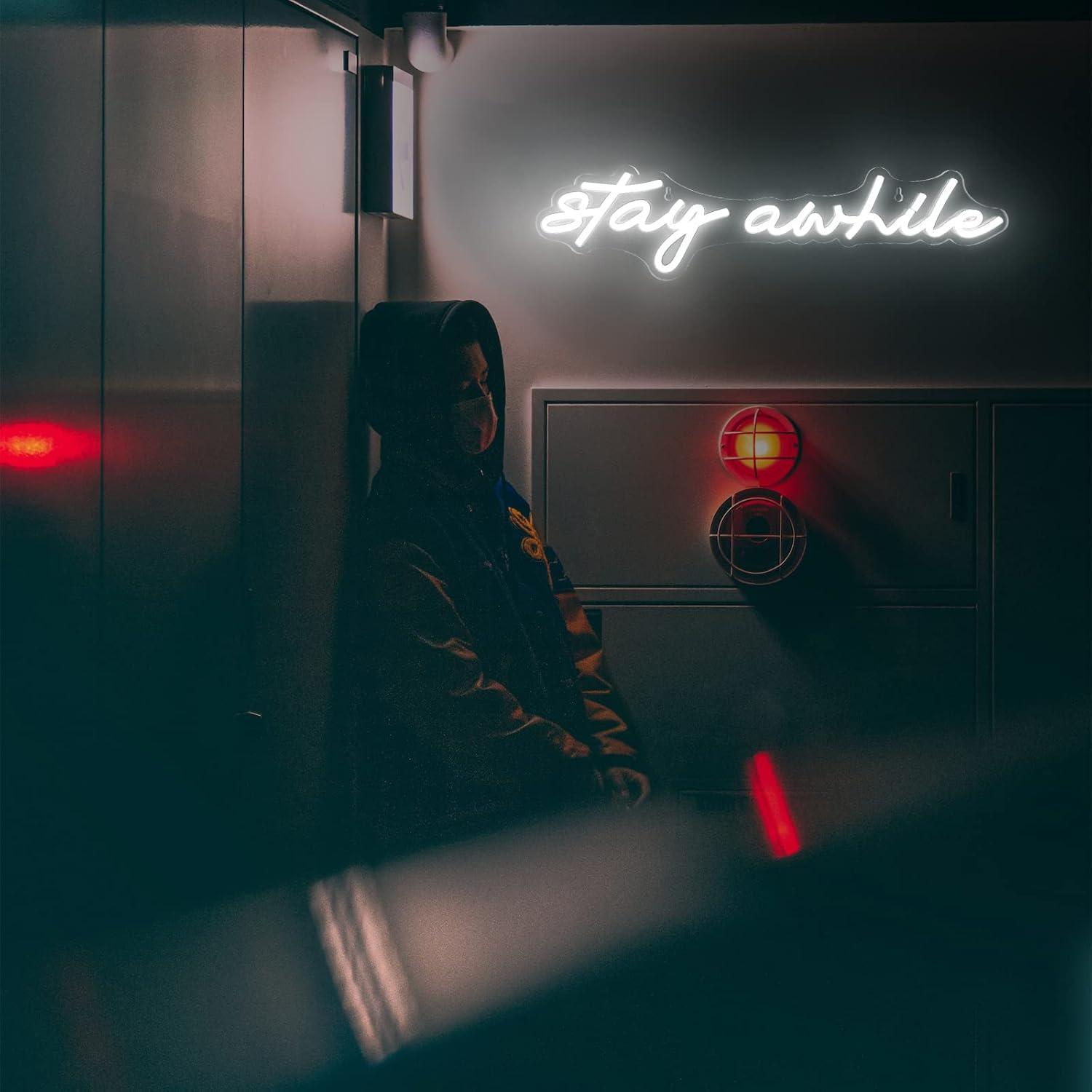 Stay Awhile Neon Signs USB Dim - огляд і ціна Lighting Decor For Home