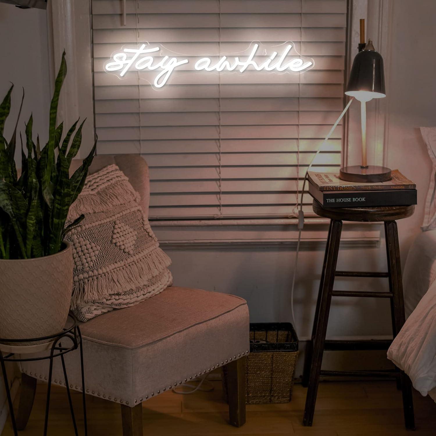 Stay Awhile Neon Signs USB Dim - огляд і ціна Lighting Decor For Home