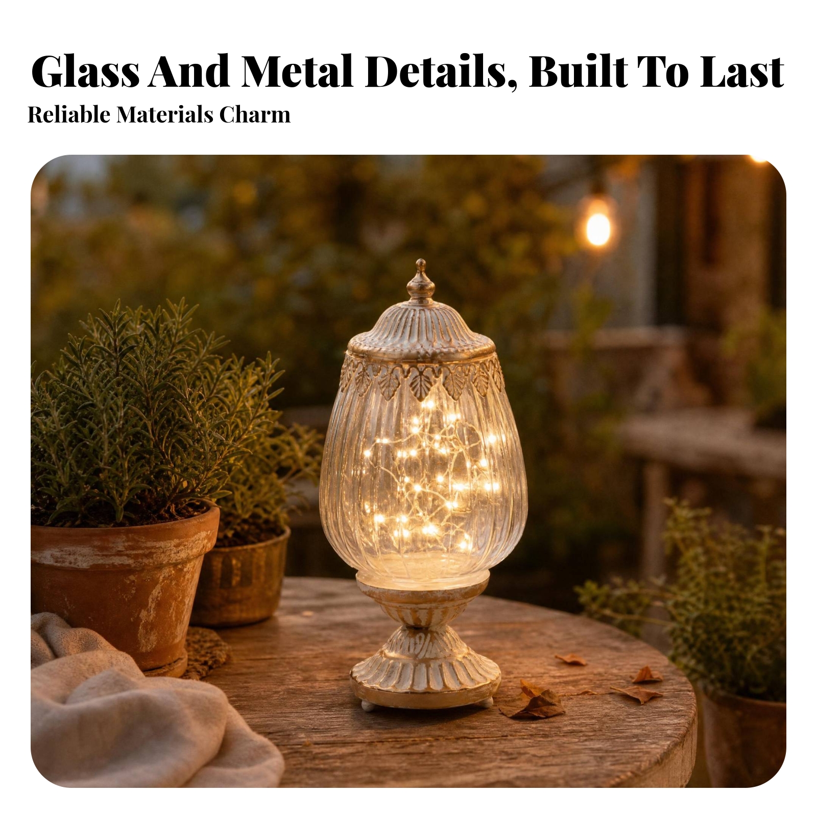 Vintage Ribbed Glass Lantern O - огляд і ціна Lighting Table Decor
