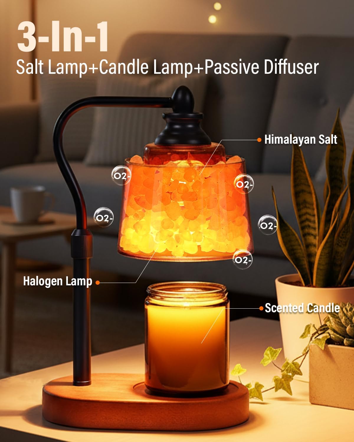 3-in-1 Candle Warmer Lamp with - огляд і ціна Himalayan Salt Lamp