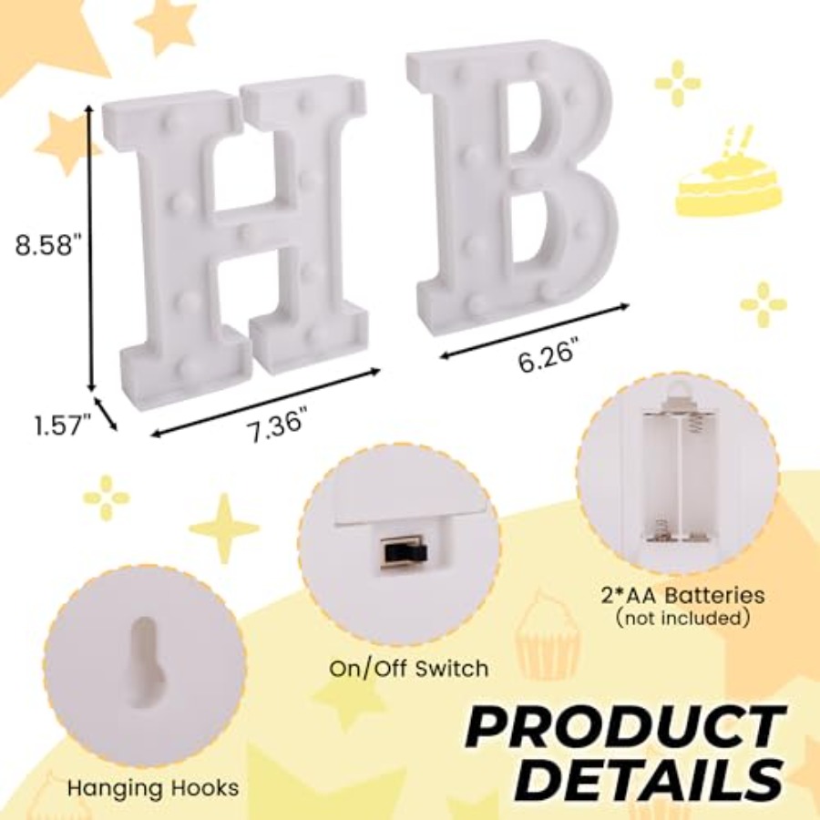 Happy Birthday Decoration Ligh - огляд і ціна Light Up Letters Marquee