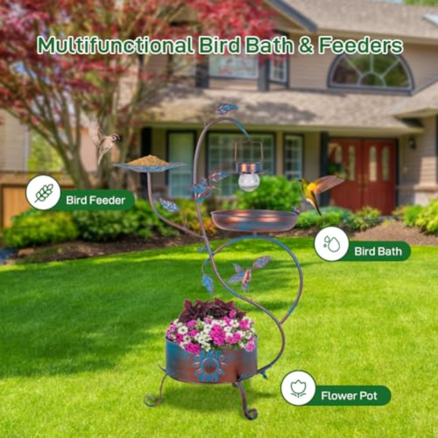 Outdoor metal bird bath with p - огляд і ціна Lighting Decor Outdoor