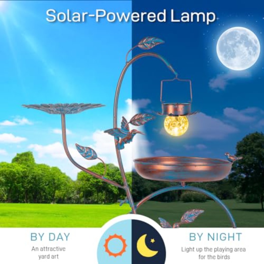 Outdoor metal bird bath with p - огляд і ціна Lighting Decor Outdoor