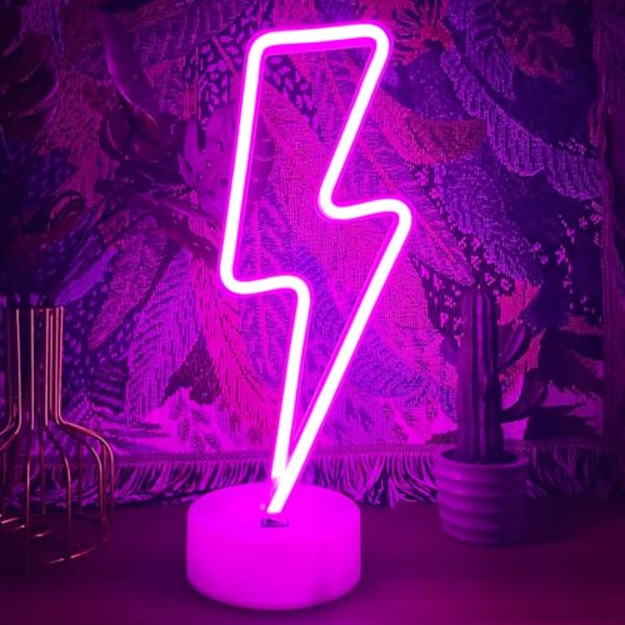 Lightning Bolt Neon Sign With  - огляд і ціна Lighting Table Decor