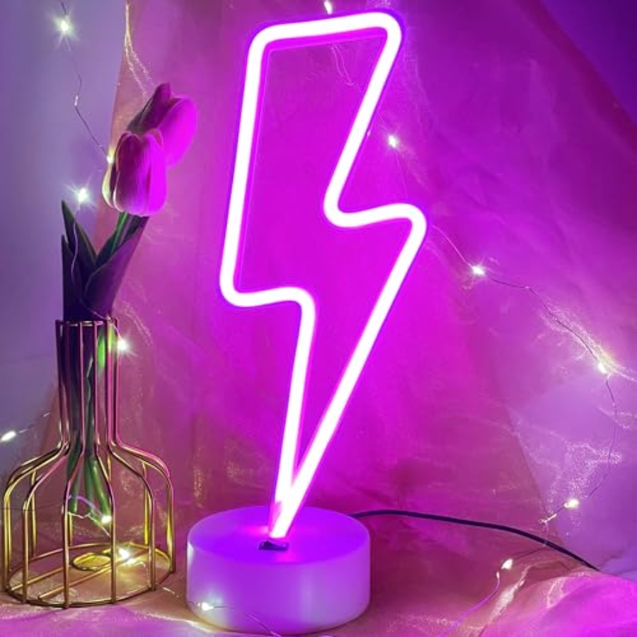Lightning Bolt Neon Sign With  - огляд і ціна Lighting Table Decor