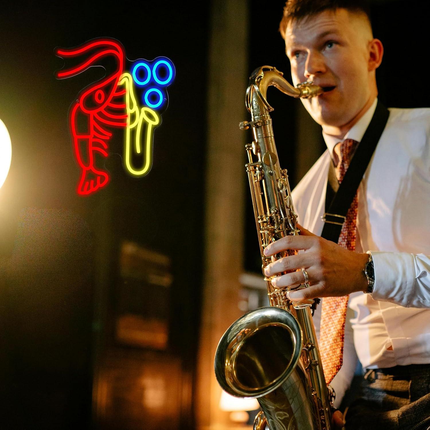 Lobster Saxophone Neon Sign Ja - огляд і ціна Vintage Lighting Decor