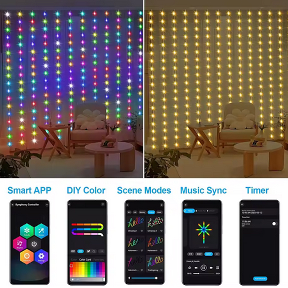 3M RGB Smart LED Curtain Light - огляд і ціна Lighting Decor Outdoor