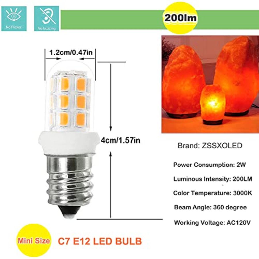 C7 E12 LED Bulbs Salt Lamp Lig - огляд і ціна Himalayan Salt Lamp