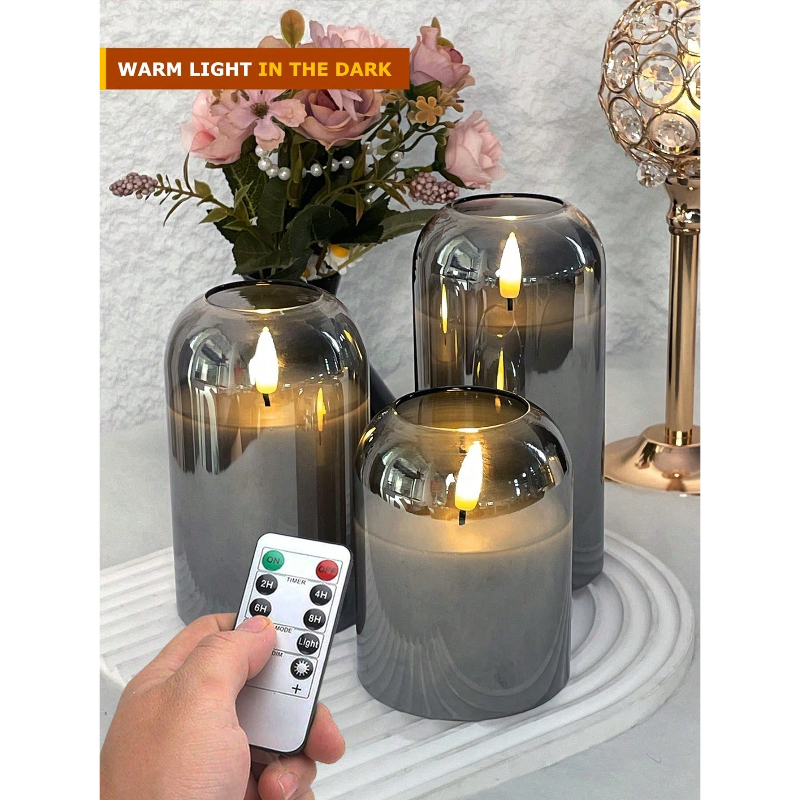 3 Pack Grey Flameless LED Cand - огляд і ціна Lighting Decor For Home