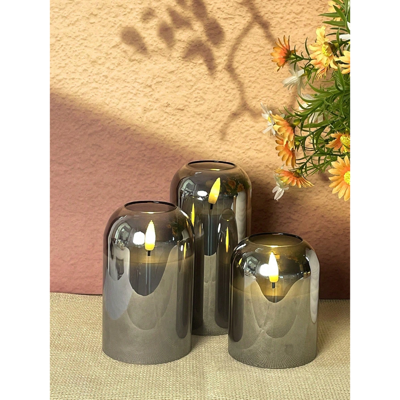 3 Pack Grey Flameless LED Cand - огляд і ціна Lighting Decor For Home